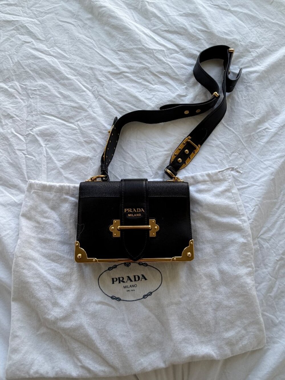 Prada Cahier Bag Black - Picture 1 of 6